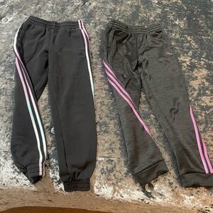 Adidas Black and Gray Sweatpants with Stripes